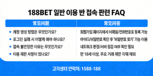 188BET 일반 이용 및 접속 관련 FAQ 이미지