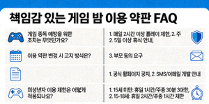 책임감 있는 게임 및 이용 약관 FAQ 이미지