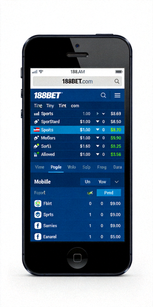 스마트폰 브라우저에서 188BET 모바일 웹사이트가 표시된 화면 캡처